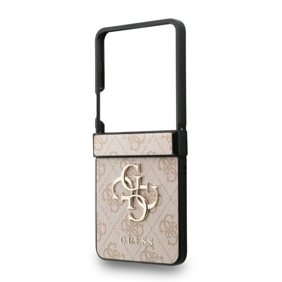 Husa Guess PU 4G Metal Logo pentru Samsung Galaxy Z Flip 7, Roz (Bakr, GUHCZF74GMGPI) by www.silkase.ro
