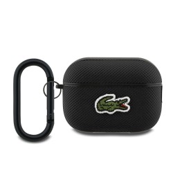 Husa Lacoste Petit Pique Croc Logo Patch pentru AirPods Pro 2, Neagra