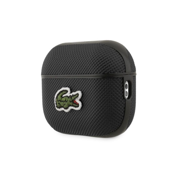 Husa Lacoste Petit Pique Croc Logo Patch pentru AirPods Pro 2, Neagra (Bakr, LCAP2PVCK) by www.silkase.ro