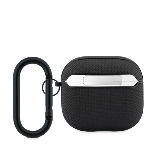 Husa Lacoste Petit Pique Croc Logo Patch pentru AirPods 4, Neagra (Bakr, LCA4PVCK) by www.silkase.ro