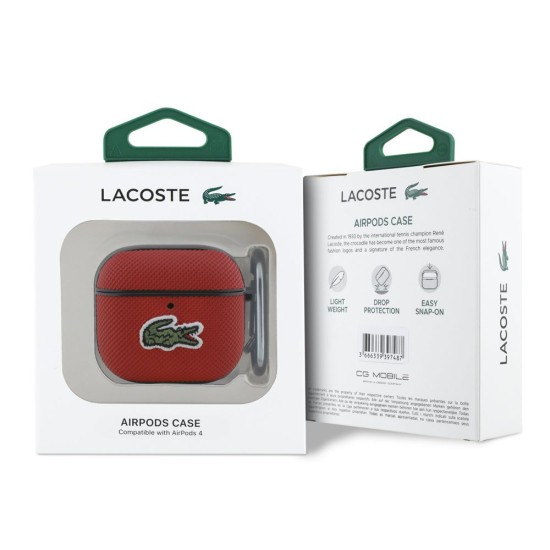 Husa Lacoste Petit Pique Croc Logo Patch pentru AirPods 4, Rosie Husa Lacoste Petit Pique Croc Logo Patch pentru AirPods 4, Rosie (Bakr, LCA4PVCR) by www.silkase.ro