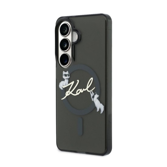 Husă Magnetică Karl Lagerfeld IML Choupette Karl Script Logo pentru Samsung Galaxy S26 Negru (S26, KLHMS26S5HKSCAK) by www.silkase.ro