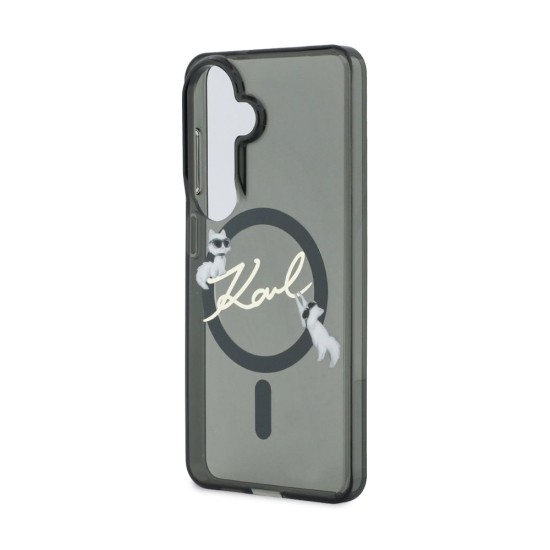 Husă Magnetică Karl Lagerfeld IML Choupette Karl Script Logo pentru Samsung Galaxy S26 Negru (S26, KLHMS26S5HKSCAK) by www.silkase.ro