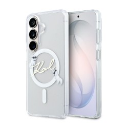 Husă Magnetică Karl Lagerfeld IML Choupette Karl Script Logo pentru Samsung Galaxy S26 Transparent