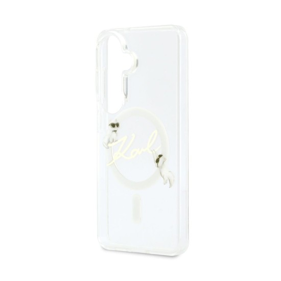 Husă Magnetică Karl Lagerfeld IML Choupette Karl Script Logo pentru Samsung Galaxy S26 Transparent (S26, KLHMS26S5HKSCAH) by www.silkase.ro