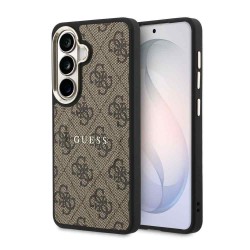 Husă Magnetică Guess Piele Eco 4G Gold Frame pentru Samsung Galaxy S26 Maro