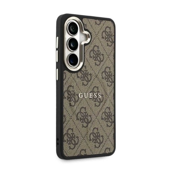 Husă Magnetică Guess Piele Eco 4G Gold Frame pentru Samsung Galaxy S26 Maro (S26, GUHMS26SP4MSEGCW) by www.silkase.ro