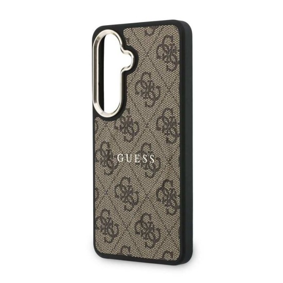Husă Magnetică Guess Piele Eco 4G Gold Frame pentru Samsung Galaxy S26 Maro (S26, GUHMS26SP4MSEGCW) by www.silkase.ro