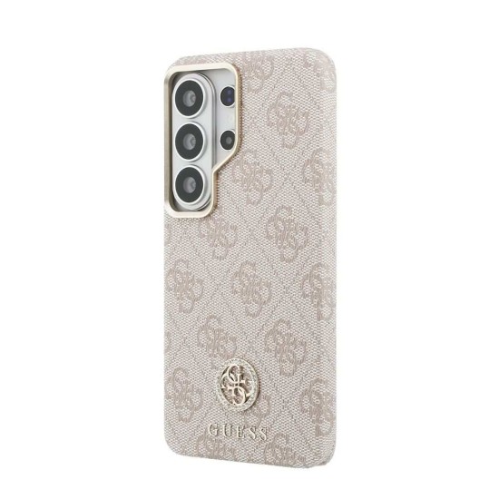 Husă Magnetică Guess Piele Eco 4G Strass Logo Gold Frame pentru Samsung Galaxy S26 Ultra Roz (S26 Ultra, GUHMS26LP4GRMDEP) by www.silkase.ro