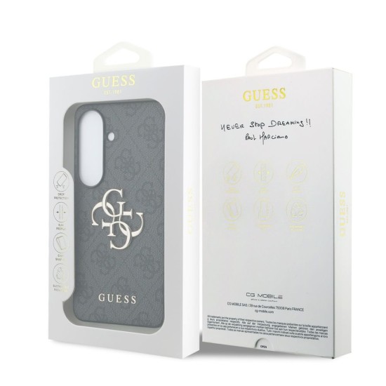 Husă Guess PU 4G Metal Logo pentru Samsung Galaxy S26 Gri (S26, GUHCS26S4GMGGR) by www.silkase.ro