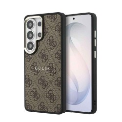 Husă Magnetică Guess Piele Eco 4G Gold Frame pentru Samsung Galaxy S26 Ultra Maro