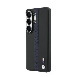 Husă Magnetică BMW M Piele Eco Perforated Stripes Metal Logo pentru Samsung Galaxy S26 Ultra Albastru