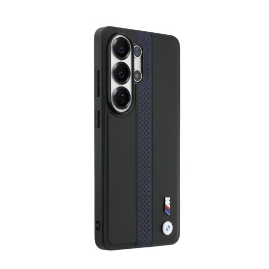 Husă Magnetică BMW M Piele Eco Perforated Stripes Metal Logo pentru Samsung Galaxy S26 Ultra Albastru (S26 Ultra, BMHMS26L25PCPSKB) by www.silkase.ro