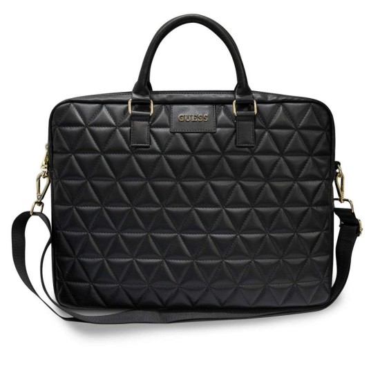 Geantă Laptop Guess Quilted 15 inch, Neagră (Bakr, GUCB15QLBK) by www.silkase.ro