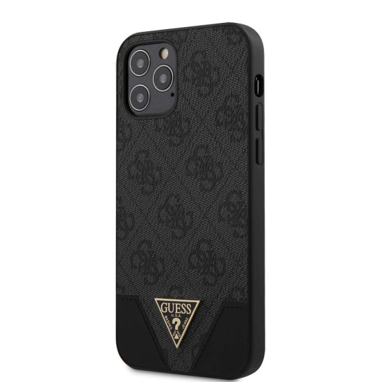 Husă de protecție Guess PU 4G Triangle pentru iPhone 12 / 12 Pro 6.1, Grey Husă de protecție Guess PU 4G Triangle pentru iPhone 12 / 12 Pro 6.1, Grey (Bakr, GUHCP12MPU4GHBK) by www.silkase.ro