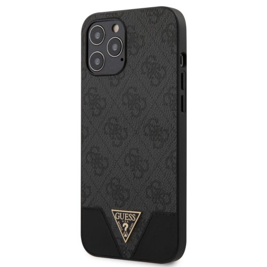 Husa Guess PU 4G Triangle pentru iPhone 12 Pro Max, Gri Husa Guess PU 4G Triangle pentru iPhone 12 Pro Max, Gri (Bakr, GUHCP12LPU4GHBK) by www.silkase.ro