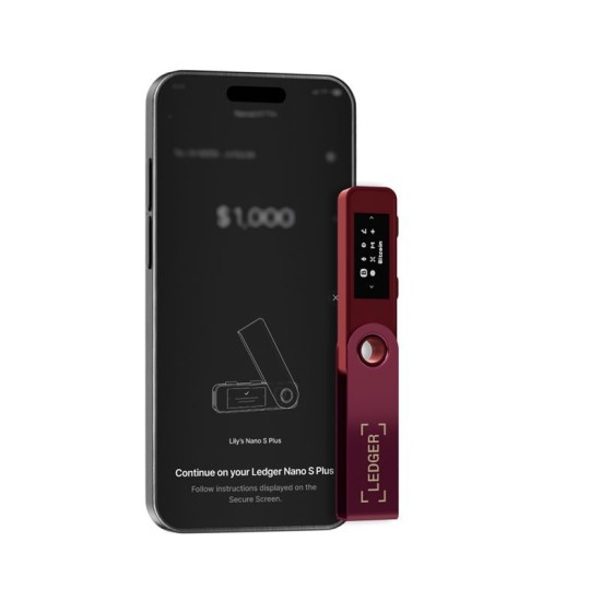 Portofel Hardware Crypto Ledger Nano S Plus, Crimson Magenta (Crypto Wallet, LEDGERSPLUSCM) by www.silkase.ro