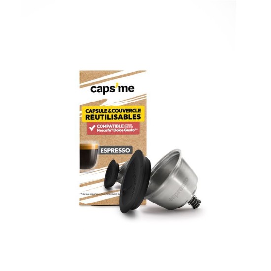 Capsulă Reutilizabilă CAPSME pentru Dolce Gusto (Lungo) cu Capac din Silicon (Ingredi, CAPS-CAPSDG-LU01-INTER) by www.silkase.ro