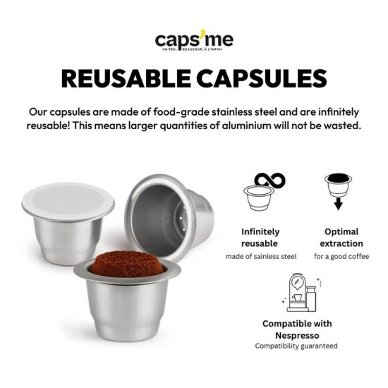 Set 3 Capsule Reutilizabile CAPSME Compatibile Nespresso Set 3 Capsule Reutilizabile CAPSME Compatibile Nespresso (Ingredi, CAPS-CAPSUL-0003-V2-ENFR) by www.silkase.ro