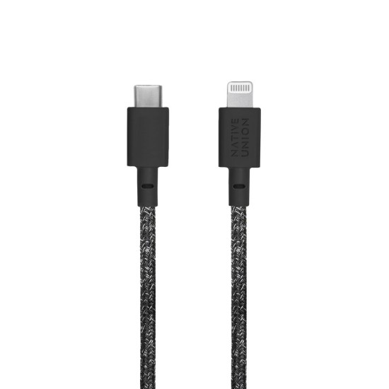 Cablu Native Union Belt USB-C la Lightning, 1.2m, Cosmo (iPhone 5/5S/SE, BELT-KV-CL-CS-BK-2) by www.silkase.ro