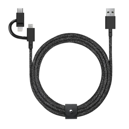 Cablu Universal 3-în-1 Native Union Belt Cable, USB-A la Lightning/USB-C/Micro-USB, 2m, Cosmos Cablu Universal 3-în-1 Native Union Belt Cable, USB-A la Lightning/USB-C/Micro-USB, 2m, Cosmos (Cabluri Telefon, BELT-ULC-CS-BLK-NP) by www.silkase.ro