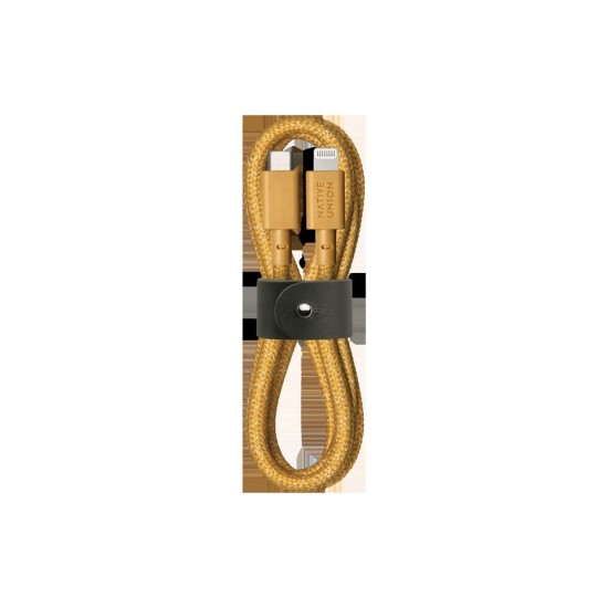 Cablu de Date Native Union Belt Cable, USB-C la Lightning, 1.2m, Kraft (Cabluri Telefon, BELT-CL-KFT-2-NP) by www.silkase.ro