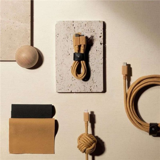 Cablu textil Native Union Belt USB-C la Lightning 3m, kraft (Ingredi, BELT-CL-KFT-3-NP) by www.silkase.ro