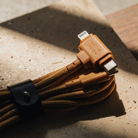 Cablu Native Union Belt Universal (USB-C la Lightning/USB-C) 1.5m, Kraft Cablu Native Union Belt Universal (USB-C la Lightning/USB-C) 1.5m, Kraft (Cabluri Telefon, BELT-CCL-KFT-NP) by www.silkase.ro
