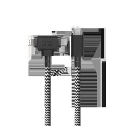 Cablu Native Union Belt Universal 2-în-1, USB-C la Lightning și USB-C, 1.5m, Design Zebra Cablu Native Union Belt Universal 2-în-1, USB-C la Lightning și USB-C, 1.5m, Design Zebra