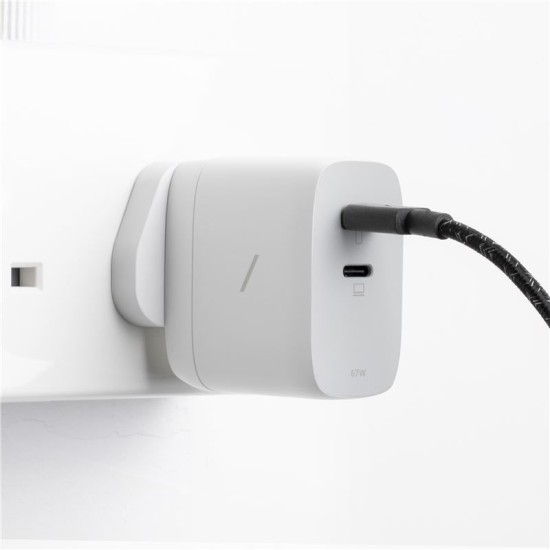 Incarcator retea Native Union GaN, 2x USB-C, 67W, Alb (Native Union, Incarcatoare) by www.silkase.ro Incarcator retea Native Union GaN, 2x USB-C, 67W, Alb (Incarcatoare, FAST-PD67-WHT-INT) by www.silkase.ro