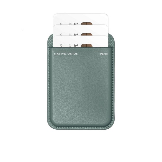 Portcard magnetic Native Union (RE)CLASSIC, culoare verde ardezie (Portofele și Suporturi Card, RECLA-GRN-WAL) by www.silkase.ro