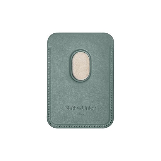 Portcard magnetic Native Union (RE)CLASSIC, culoare verde ardezie (Portofele și Suporturi Card, RECLA-GRN-WAL) by www.silkase.ro