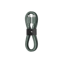 Cablu de Date Native Union Belt Cable (USB-C la USB-C), 1.2m, Slate Green