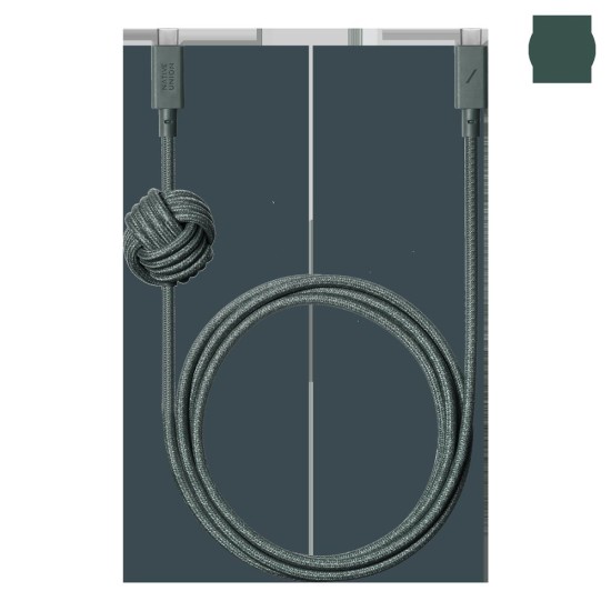 Cablu Native Union Anchor USB-C la USB-C, 3m, Verde (Cabluri Telefon, ACABLE-C-GRN-NP) by www.silkase.ro