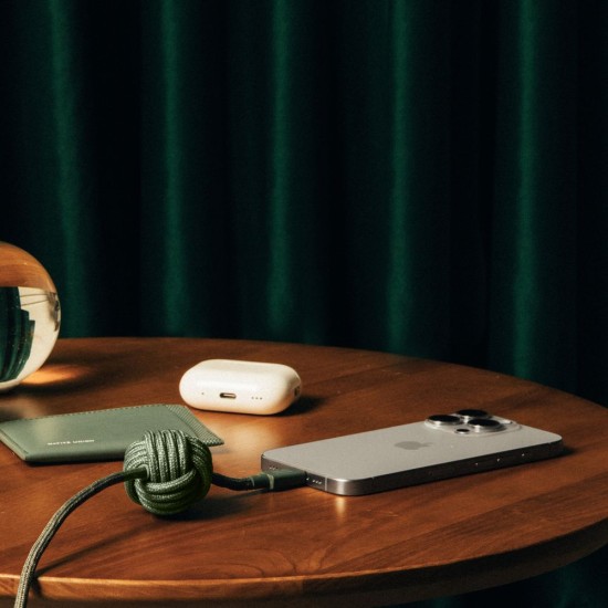 Cablu Native Union Anchor USB-C la USB-C, 3m, Verde (Cabluri Telefon, ACABLE-C-GRN-NP) by www.silkase.ro