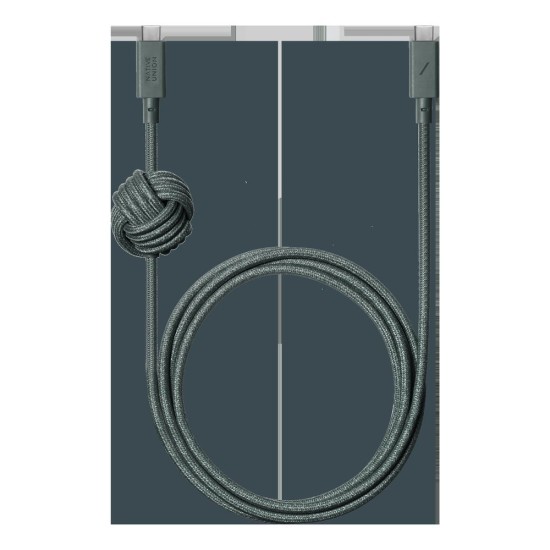 Cablu Native Union Anchor USB-C la USB-C, 3m, Verde (Cabluri Telefon, ACABLE-C-GRN-NP) by www.silkase.ro