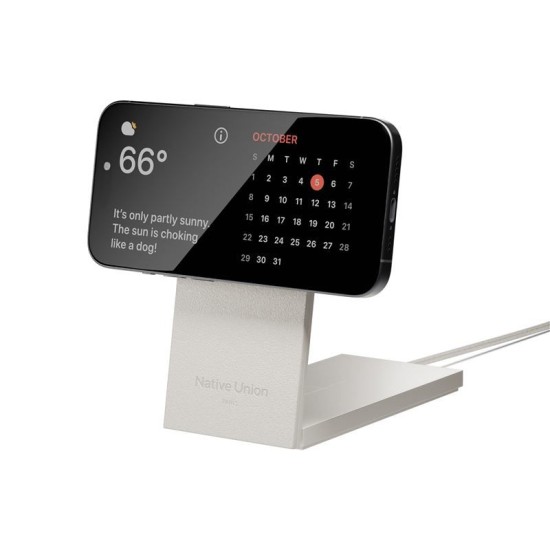 Statie de incarcare 2 in 1 Native Union Rise, Compatibila MagSafe, Putere 15W, Cablu USB-C 2m inclus, Gri (Incarcatoare, RS-2IN1-SAN) by www.silkase.ro