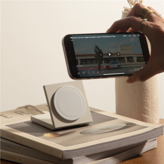 Incarcator Wireless Native Union Rise Solo Qi2, Compatibil MagSafe, Putere 15W, Cablu USB-C 2m inclus, Gri (Incarcatoare, RS-SL-SAN) by www.silkase.ro