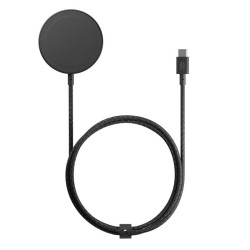 Incarcator Wireless Native Union Snapstand Qi2, Compatibil MagSafe, Putere 15W, Cablu USB-C integrat, Negru