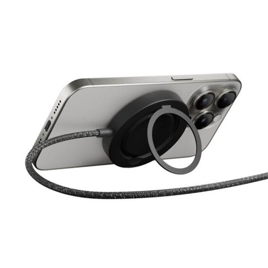 Incarcator Wireless Native Union Snapstand Qi2, Compatibil MagSafe, Putere 15W, Cablu USB-C integrat, Negru (Incarcatoare, SNST-QI2-BLK) by www.silkase.ro