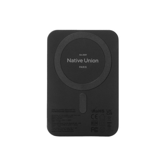 Baterie Externă Magnetică Native Union (Re)Classic 10000mAh, Black (Incarcatoare, PB-10KMS-BLK) by www.silkase.ro
