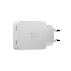 Încărcător de rețea Native Union Pocket GaN 65W, 2x USB-C, Alb