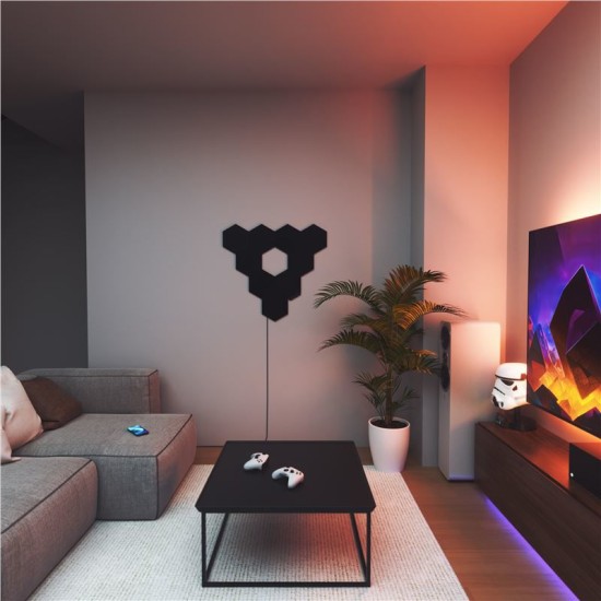 Pachet de expansiune 3 panouri hexagonale negre Nanoleaf Shapes (Nanoleaf, Ingredi) by www.silkase.ro Pachet de expansiune 3 panouri hexagonale negre Nanoleaf Shapes (Diverse accesorii, NL42-0101HX-3PK) by www.silkase.ro