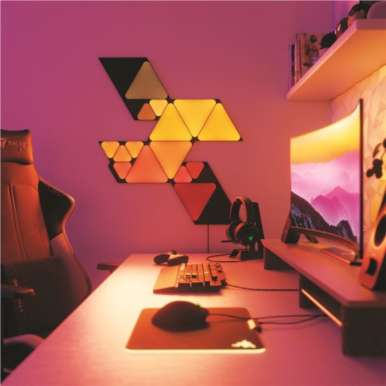 Pachet de expansiune 10 mini-triunghiuri negre Nanoleaf Shapes (Diverse accesorii, NL48-1101TW-10PK) by www.silkase.ro