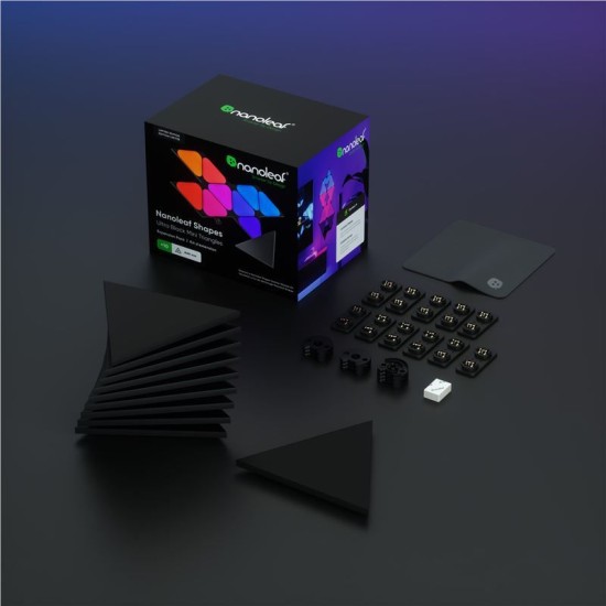 Pachet de expansiune 10 mini-triunghiuri negre Nanoleaf Shapes (Diverse accesorii, NL48-1101TW-10PK) by www.silkase.ro