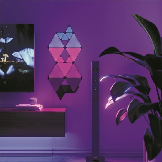 Pachet de expansiune 10 mini-triunghiuri negre Nanoleaf Shapes (Diverse accesorii, NL48-1101TW-10PK) by www.silkase.ro