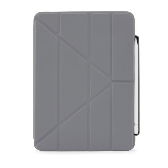 Husa Pipetto Origami No3 cu suport creion pentru iPad 10.9 (2022), gri (Ingredi, P053-50-V) by www.silkase.ro