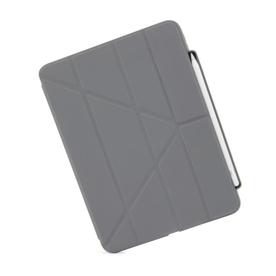 Husa Pipetto Origami No3 cu suport creion pentru iPad 10.9 (2022), gri (Ingredi, P053-50-V) by www.silkase.ro
