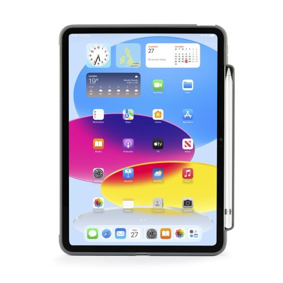 Husa Pipetto Origami No3 cu suport creion pentru iPad 10.9 (2022), gri (Ingredi, P053-50-V) by www.silkase.ro