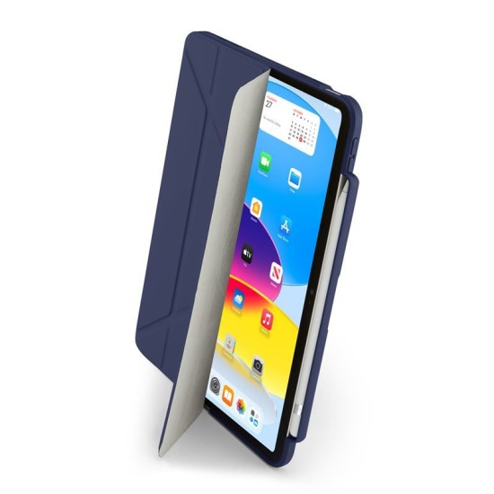 Husa Pipetto Origami No3 cu suport creion pentru iPad 10.9 (2022), albastru inchis (Ingredi, P053-113-V) by www.silkase.ro